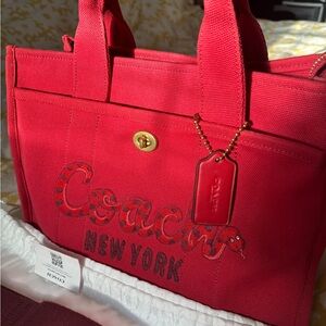 Coach Cargo Tote Red Snake